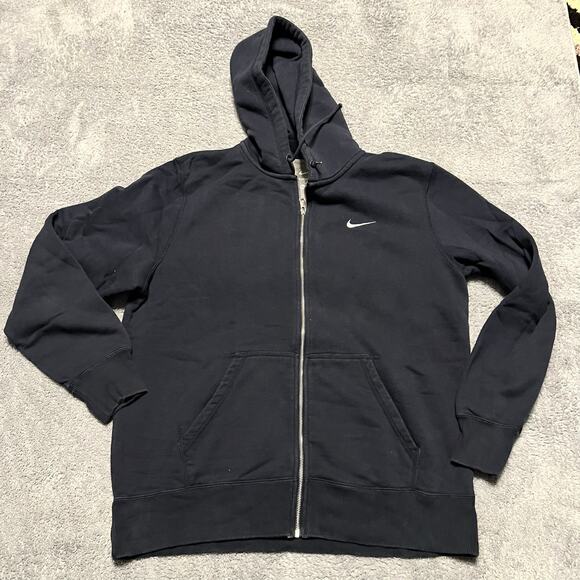 Nike Training Hoodie Mens XL Fleece Full Zip Jacket Hood 404512-071 Black - Picture 1 of 8